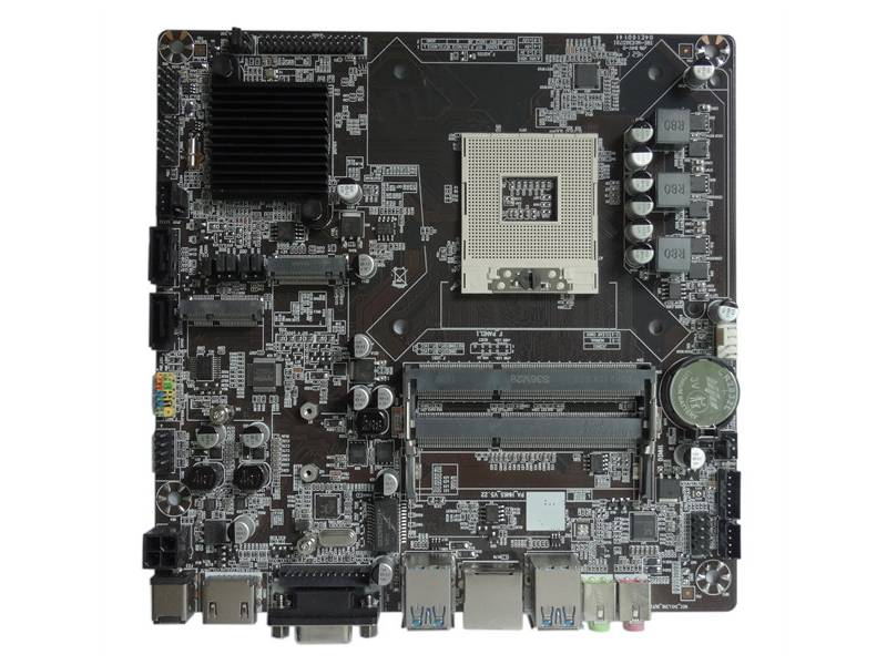 Mini ITX Motherboard HM76 QM77 Chip  Support 2nd/3rd Generation Notebook CPU, 12V DC Input