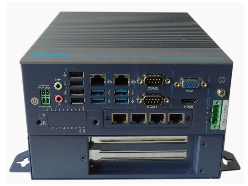 All-aluminum Fanless Embedded Industrial Box PC Supports 4th/6th/7th/8th/9th T-series CPUs Optional 2/4 Expansion Slots