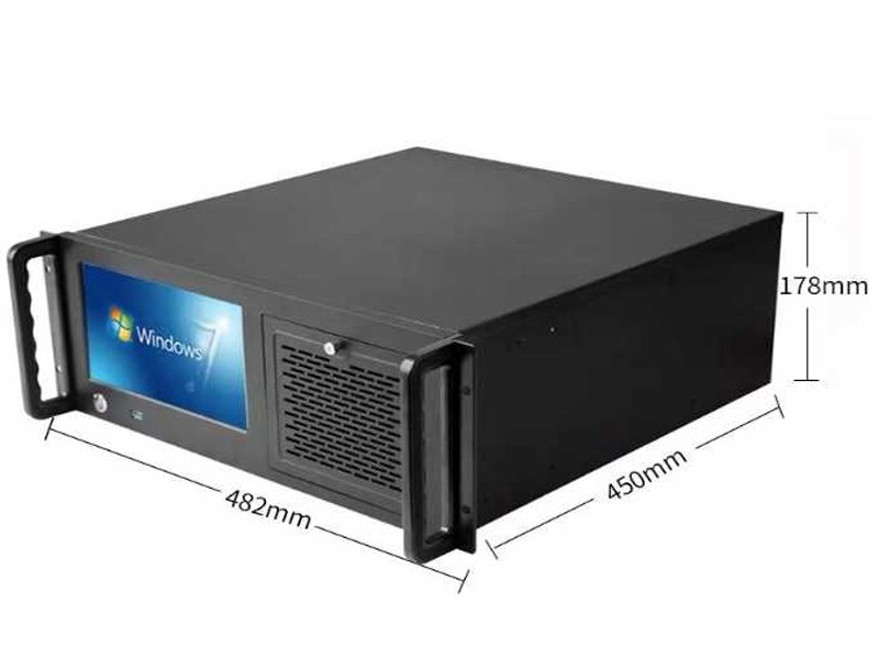19" Standard Rackmount 4U industrial PC with 8.9" Resistive Touch Screen