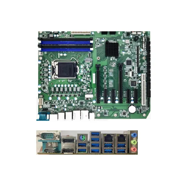 ATX Industrial Motherboard W580 Chip with 2 LAN 6COM 14USB, 7 Slots (6PCIE 1PIE), 2PCIE x16