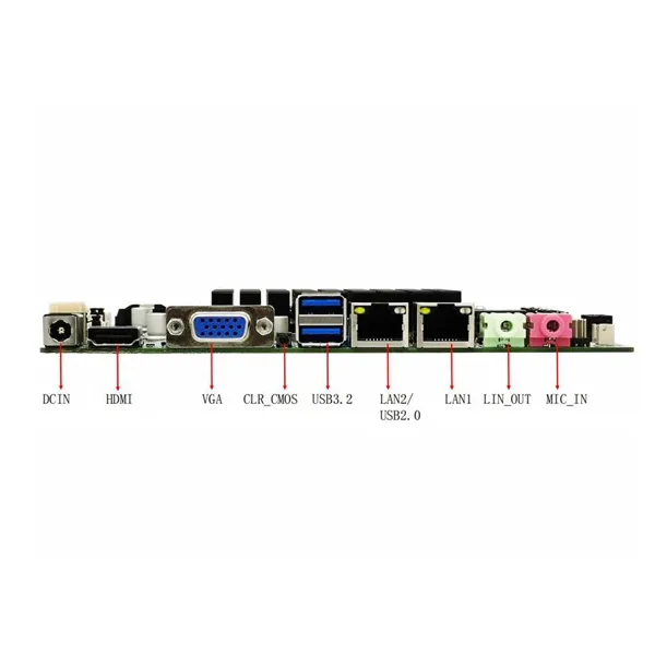 Mini ITX Motherboard N5095 CPU 2LAN 6COM 8USB, 12V DC input