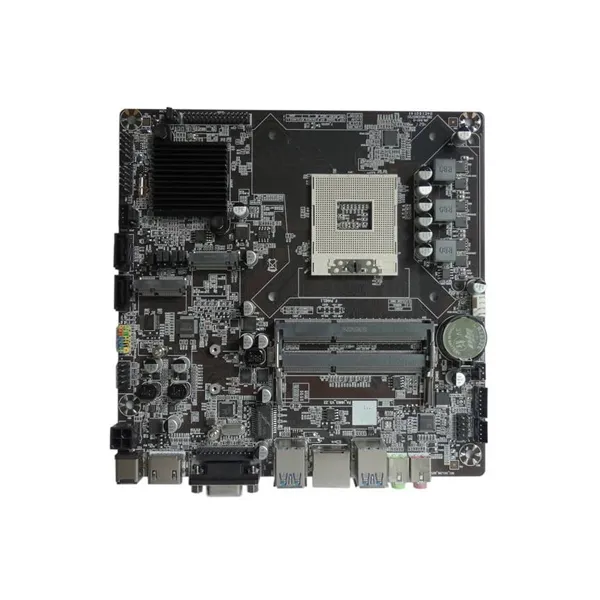 Mini ITX Motherboard HM76 QM77 Chip Support 2nd/3rd Generation Notebook CPU, 12V DC Input