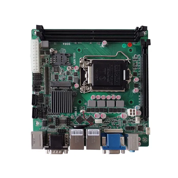 Mini ITX Motherboard H310 chip 10COM 12USB PCIEx16 2LAN i211 or i210, ATX power