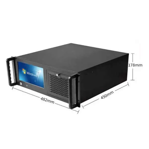 19" Standard Rackmount 4U industrial PC with 8.9" Resistive Touch Screen