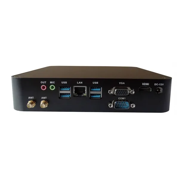 All-aluminium embedded industrial controller mini PC support all generations of low-power CPUs