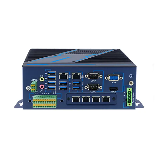All-Aluminum Fan-Embedded Industrial Box PC for 4th-9th Gen CPU with Optional Expansion Slots