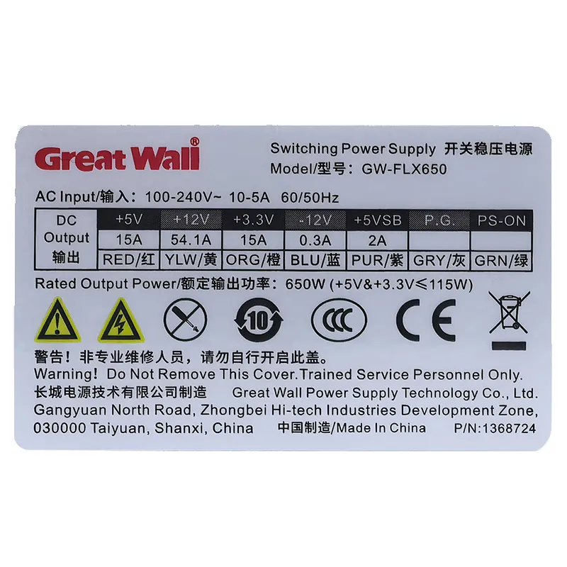 Great Wall Small 1U Power Supply (Flex) 300W/650W