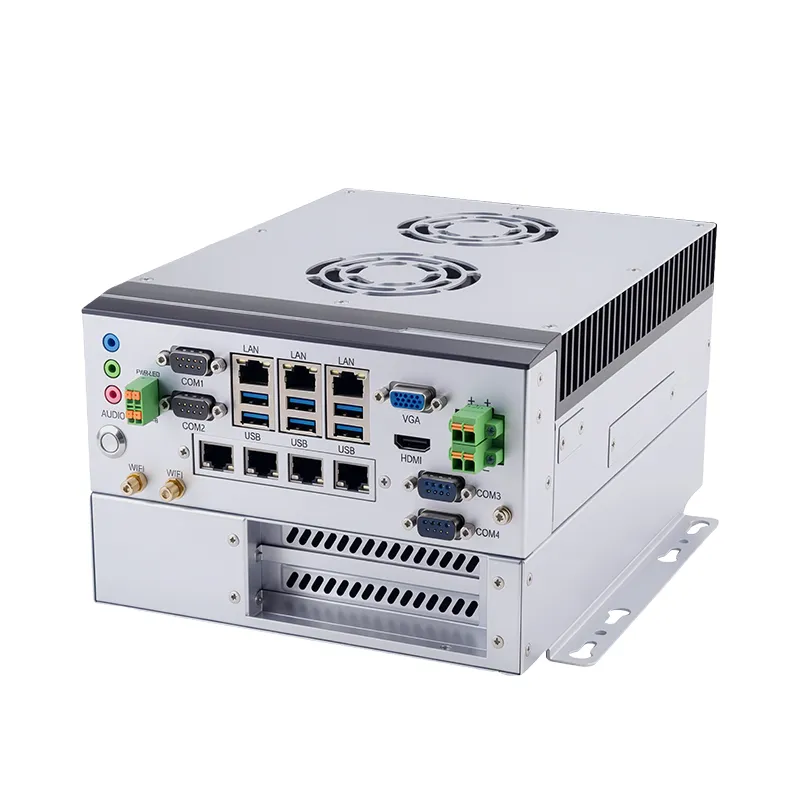 BOX industrial computer,fan on the cooling teeth,supports 6/8/9th GEN CPU, 2*Expansion slots